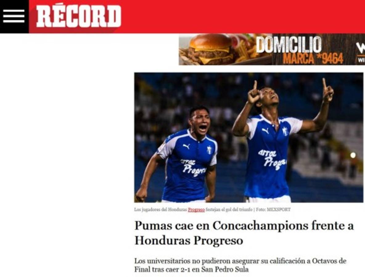 'Suspenso y se ahoga el grito': Así tituló la prensa mexicana derrota de Pumas ante Honduras