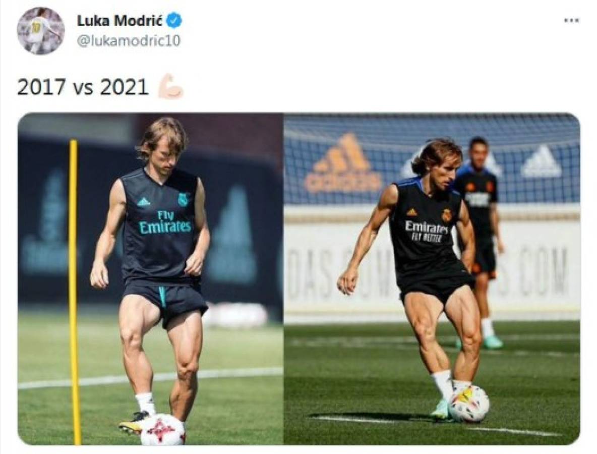 El brutal cambio físico de Modric con 35 años: El croata del Madrid publica dos fotos y soprende