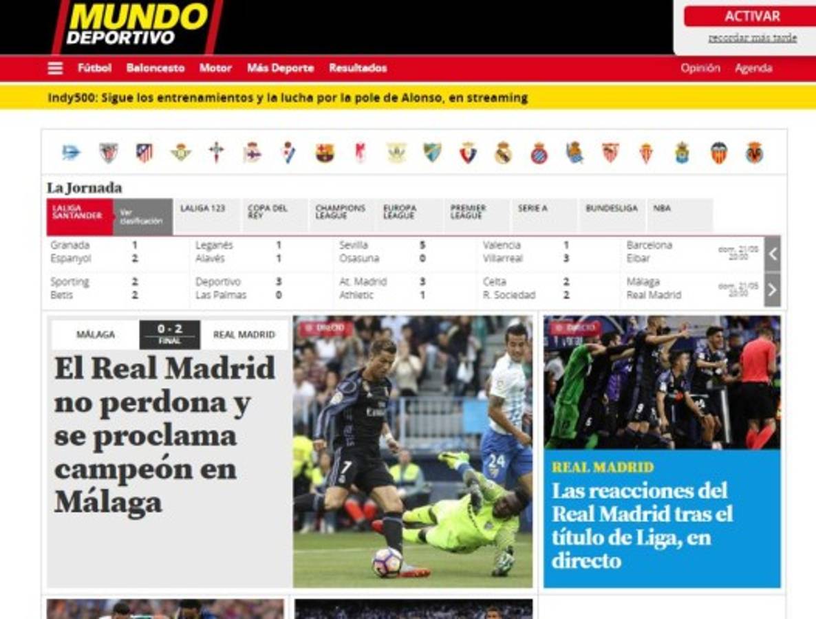Lo que dice la prensa internacional sobre el título de Liga del Real Madrid