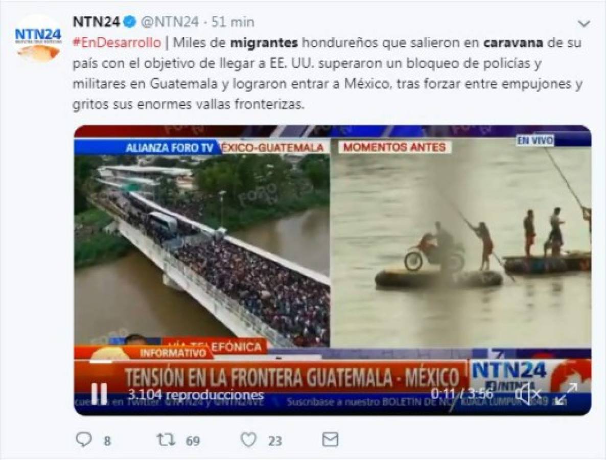 Lo que dicen los medios internacionales sobre la caravana de migrantes de hondureños