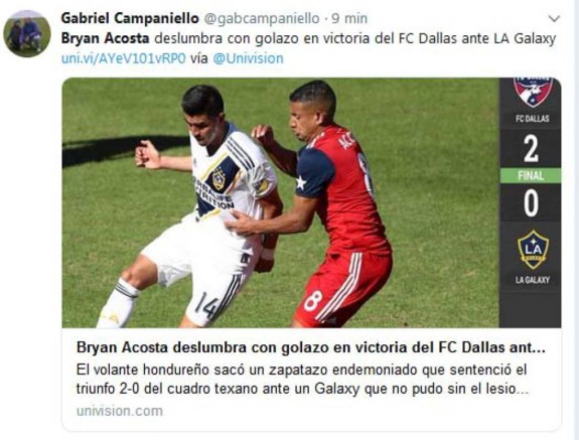 Deslumbra: Así reacciona la prensa internacional tras golazo de Bryan Acosta