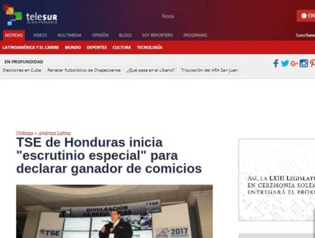 Medios internacionales: Honduras se hunde en el caos por tensión electoral