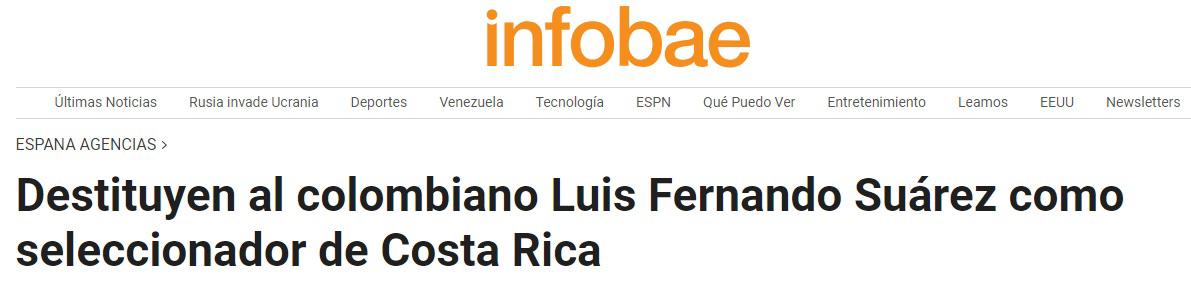 La prensa reacciona tras despido de Luis Suárez de la Selección de Costa Rica: “Por malos resultados”, “La Sele estaba muerta”