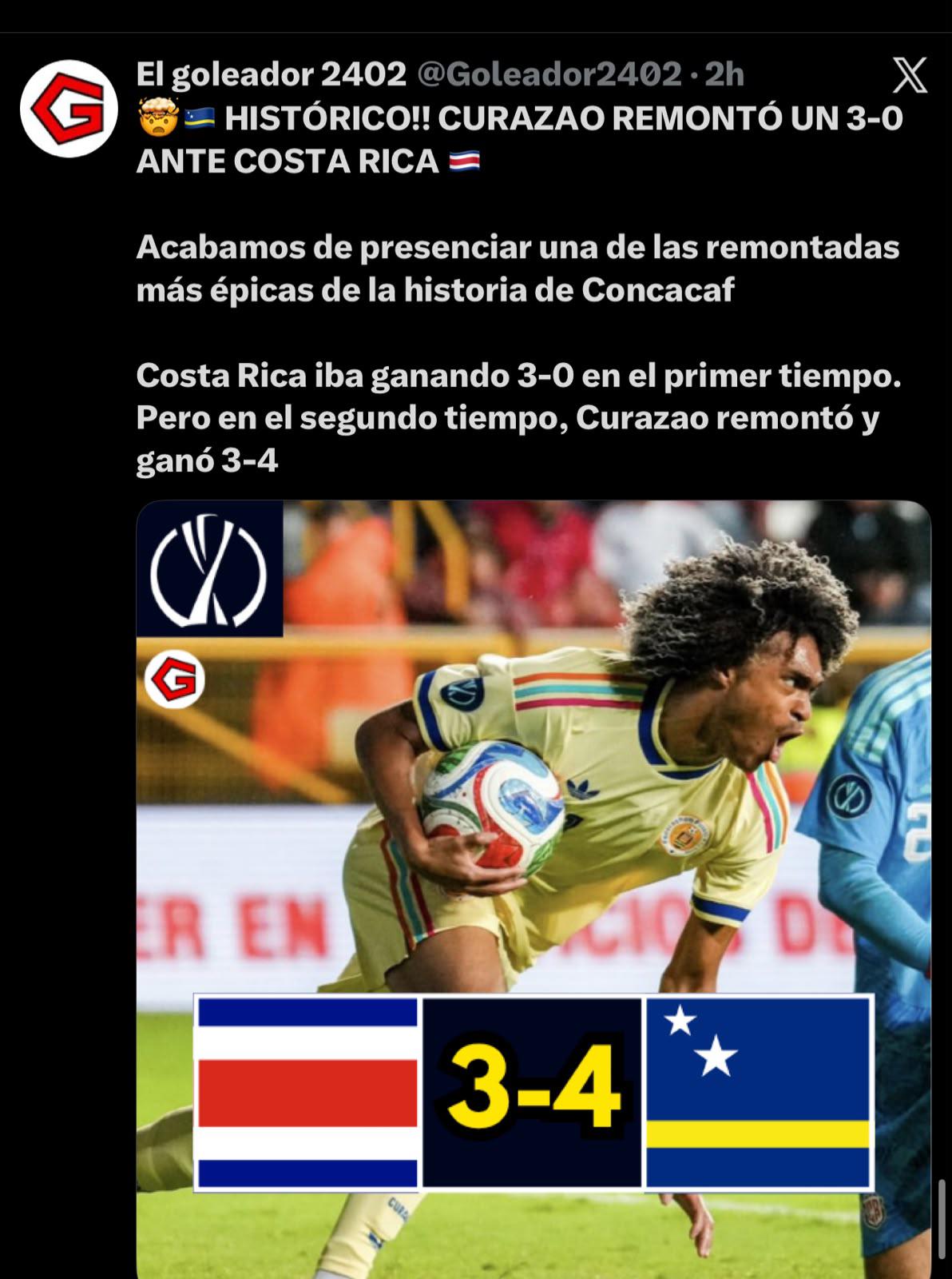 Chepebomba se burla: así reaccionó la prensa tras triunfo de Curazao a Costa Rica