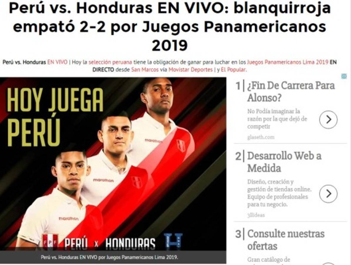 Lo que dice la prensa peruana tras el empate doloroso ante Honduras: 'Un desastre'