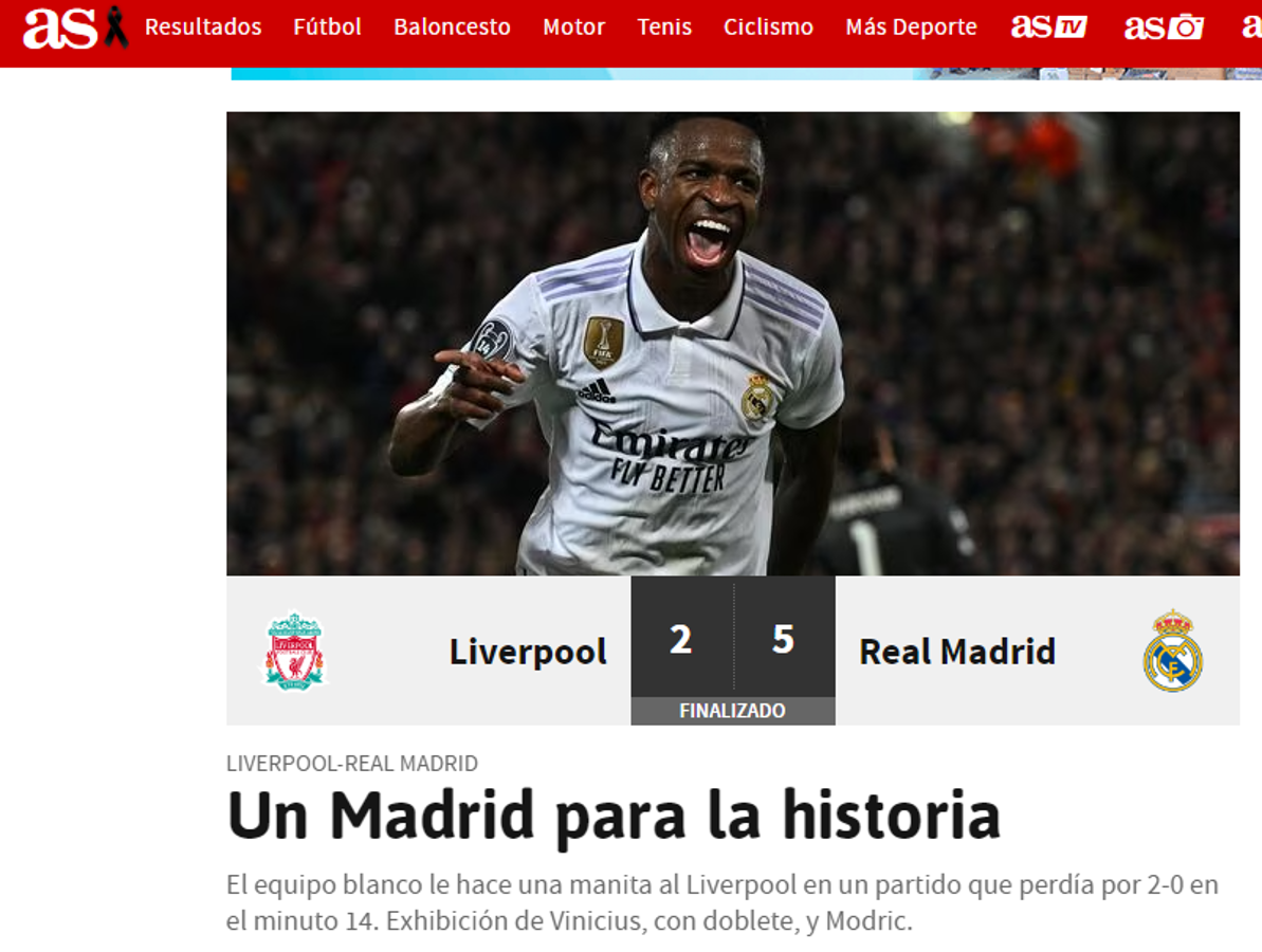 ¡En Inglaterra despedazan al Liverpool! Medios se rinden al supremo Real Madrid que goleó en Champions League