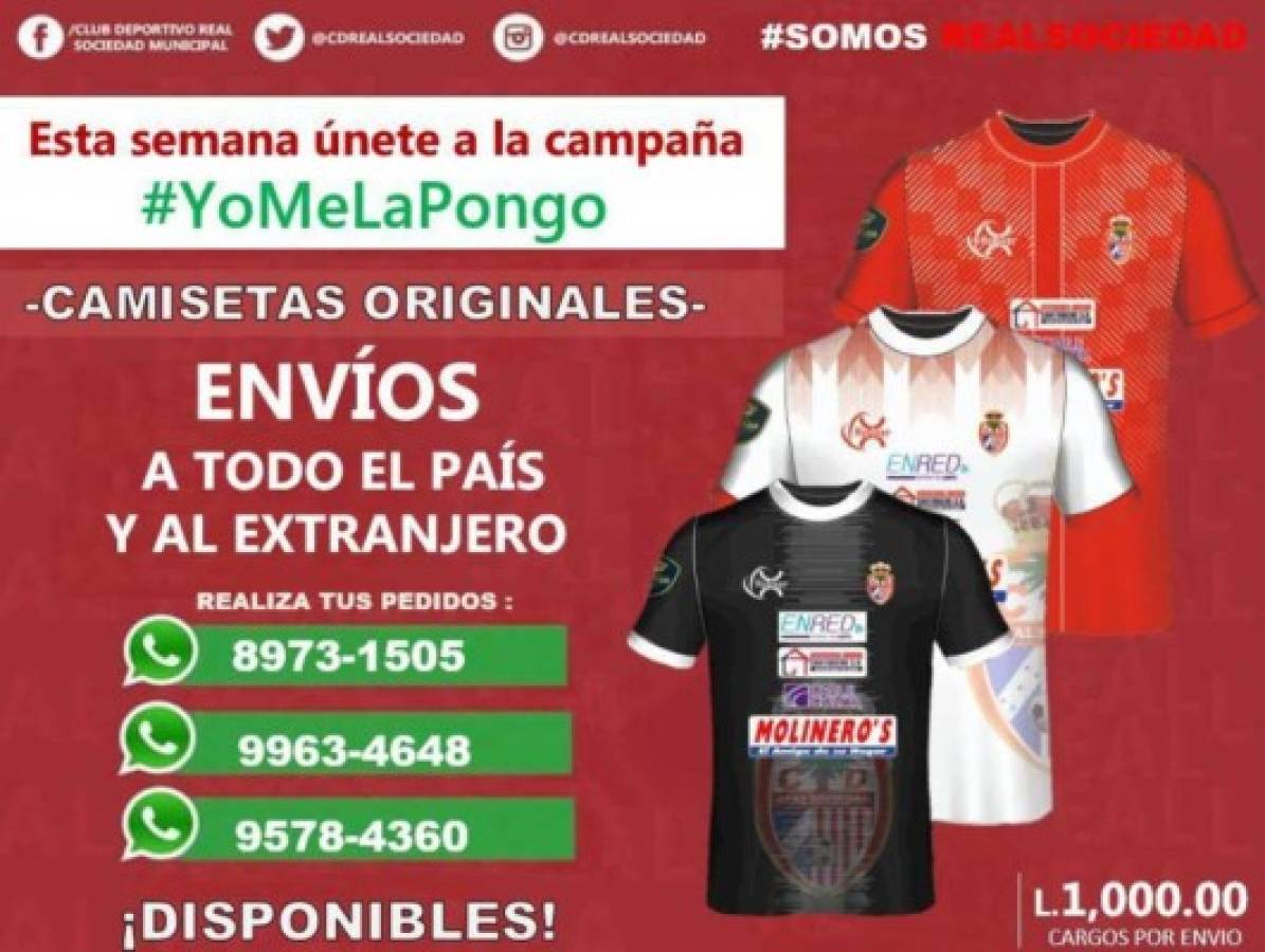 Reciclar comerciante Matón Real Sociedad pone a la venta sus camisetas a través de tienda 'online'  para recaudar fondos