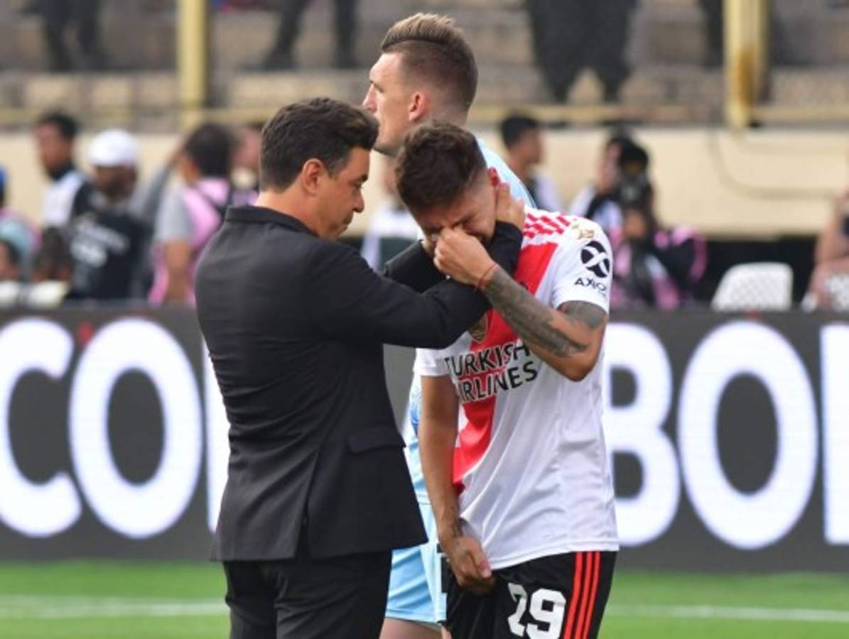 Marcelo Gallardo rompe a llorar tras perder la final de la Copa Libertadores ante Flamengo
