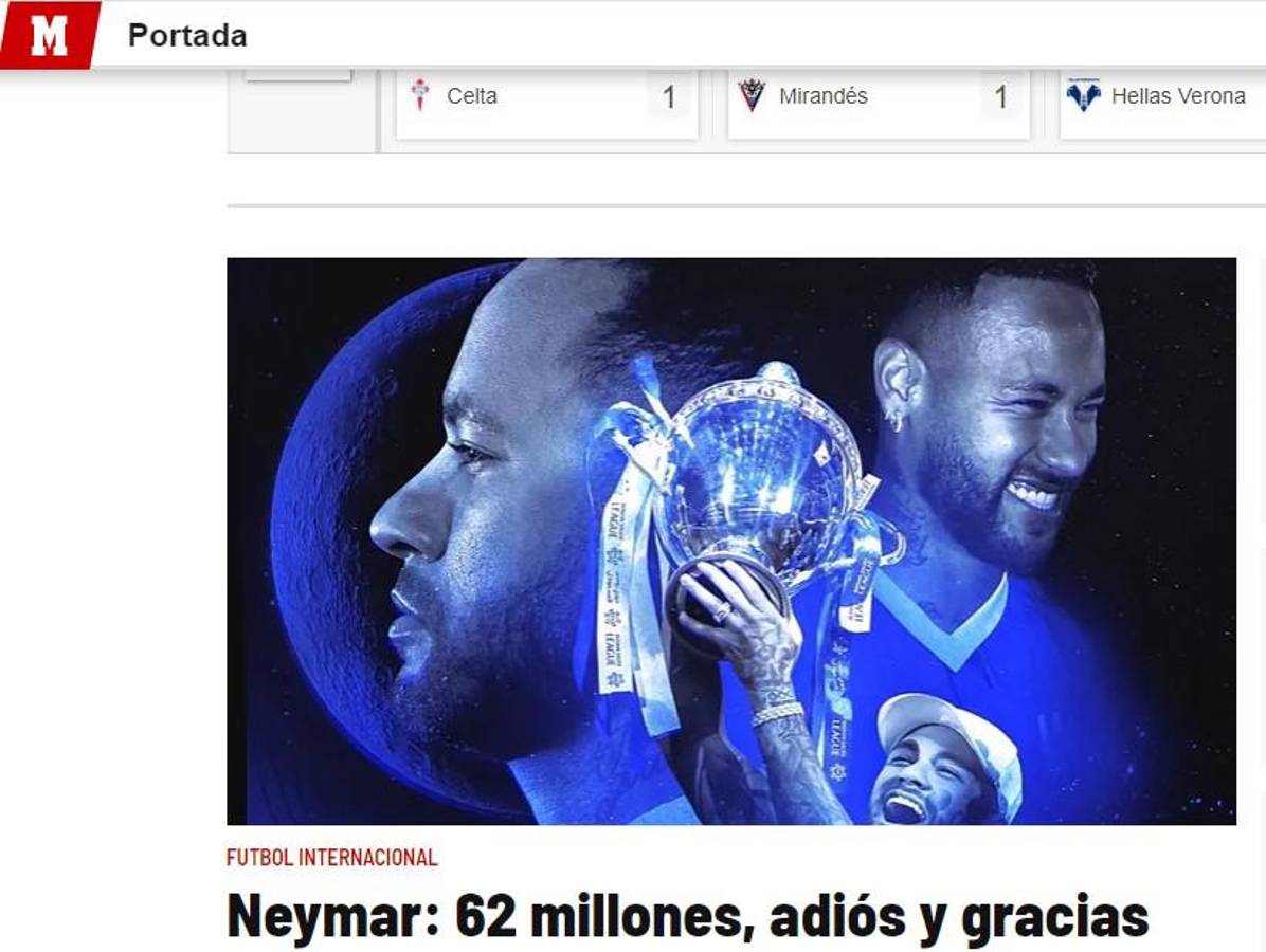 Así reaccionó la prensa internacional a la salida de Neymar del Al Hilal Saudí: “las cifras de una ruina faraónica”