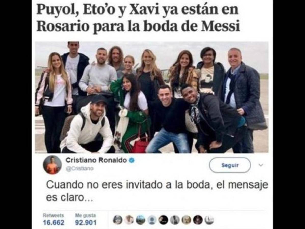 Los terribles memes de la boda de Messi y Antonella Rocuzzo