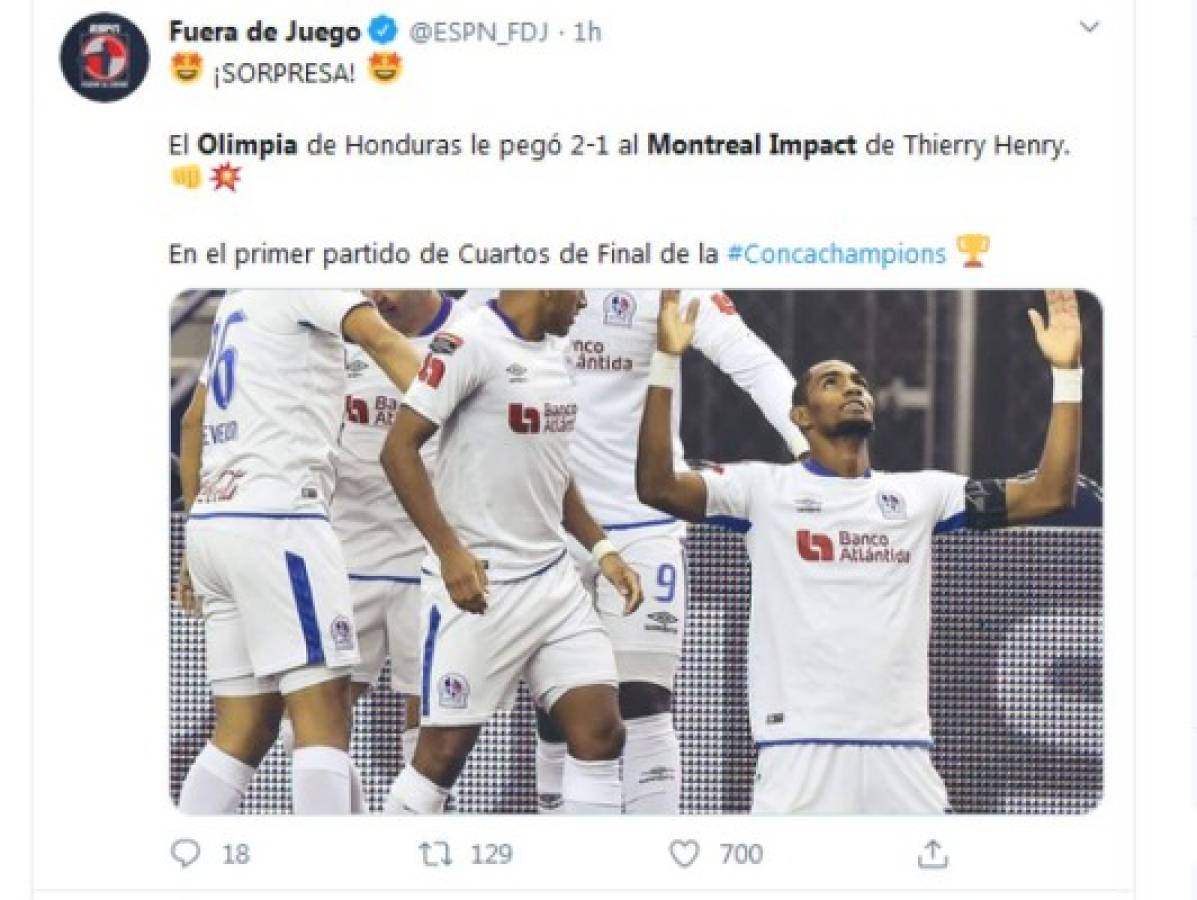 'Ruge y hace historia': Prensa internacional habla del triunfo de Olimpia sobre Impact Montreal