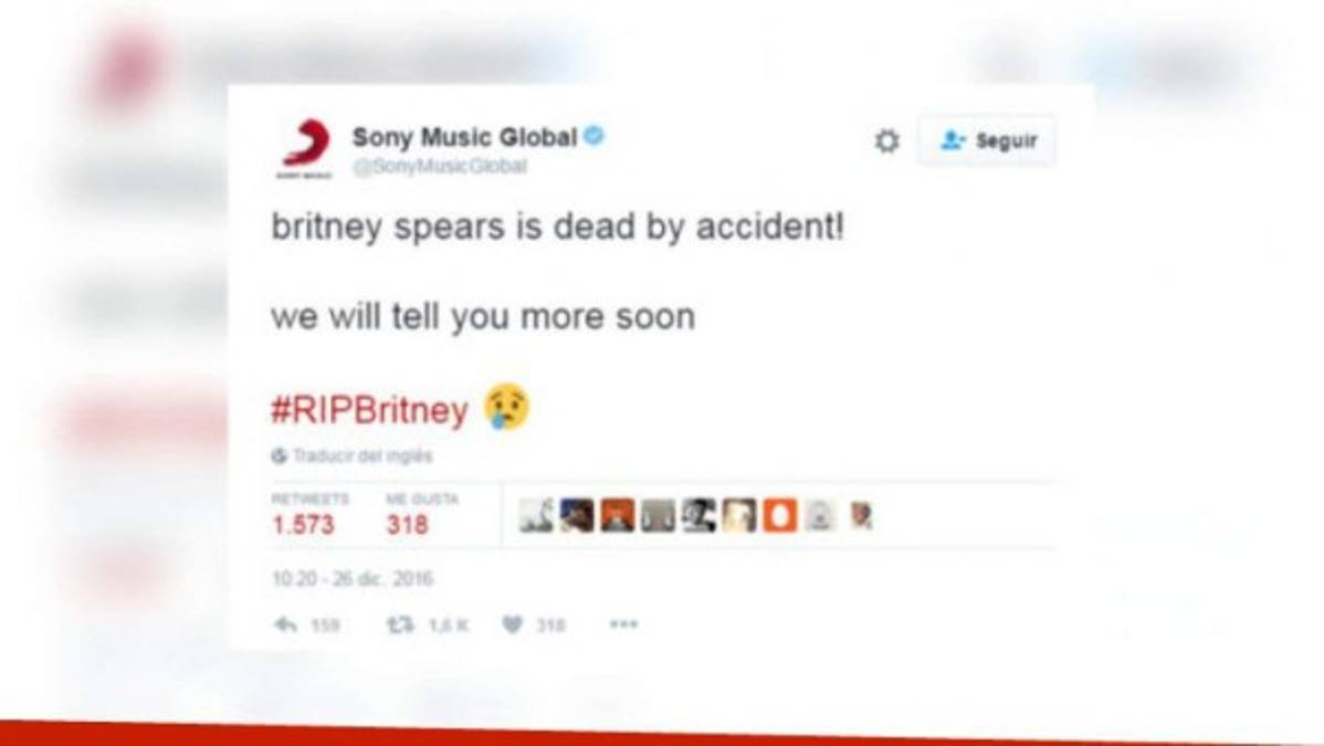 Piratean cuenta de Twitter de discográfica y matan a Britney Spears