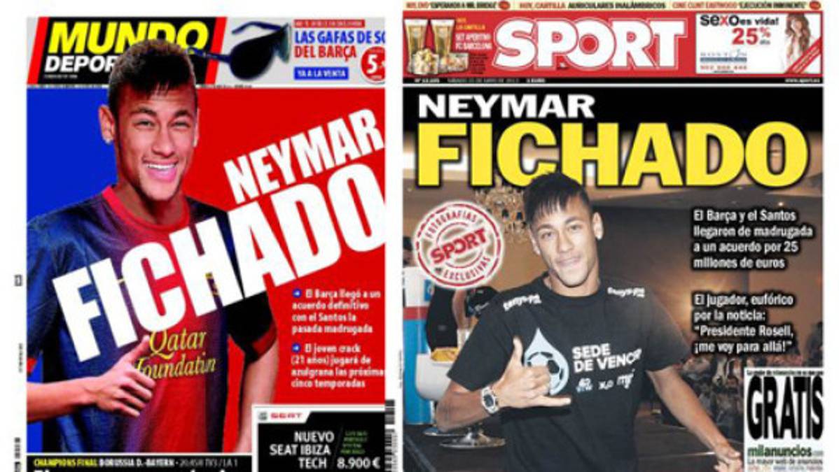 Prensa de Barcelona: 'Neymar fichado”