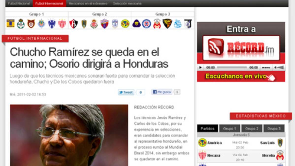 Medios destacaron fichaje de Osorio con Honduras