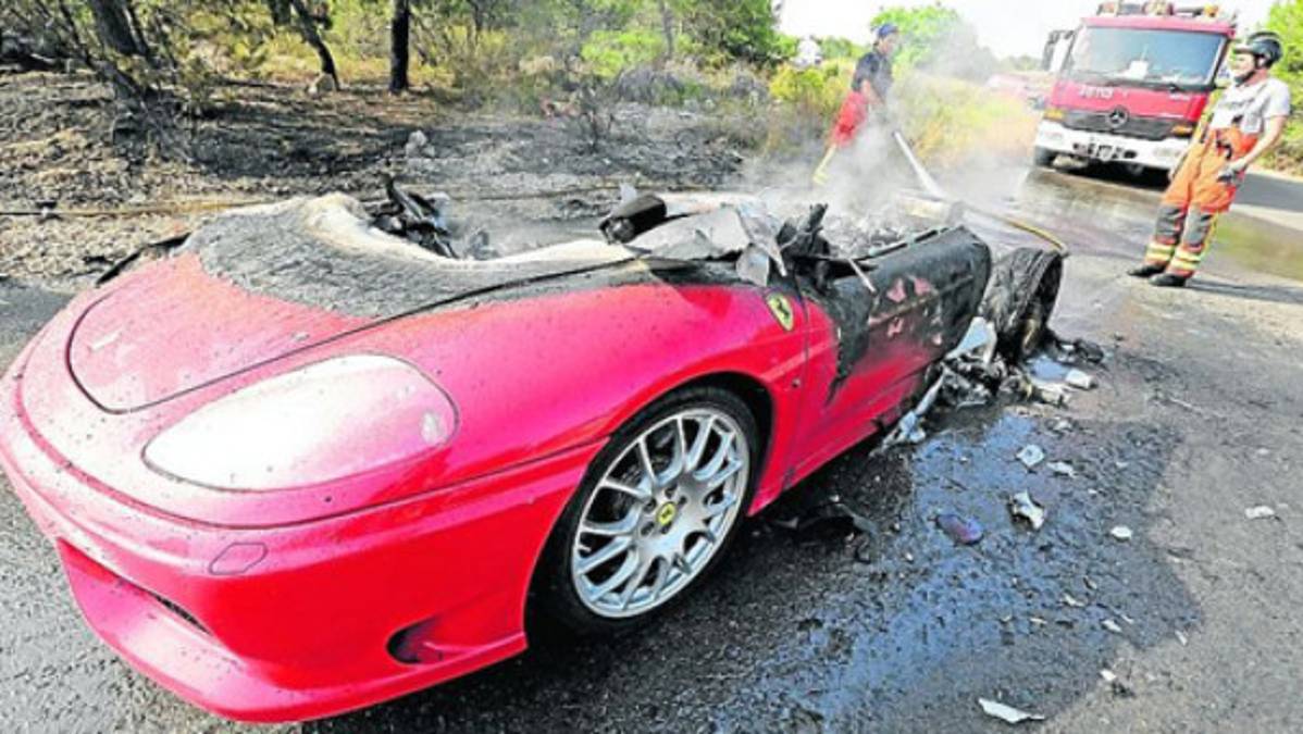Así quedó el Ferrari del futbolista argentino Ever Banega