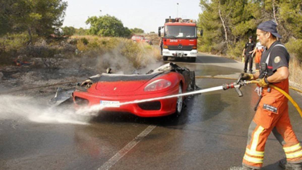 Así quedó el Ferrari del futbolista argentino Ever Banega