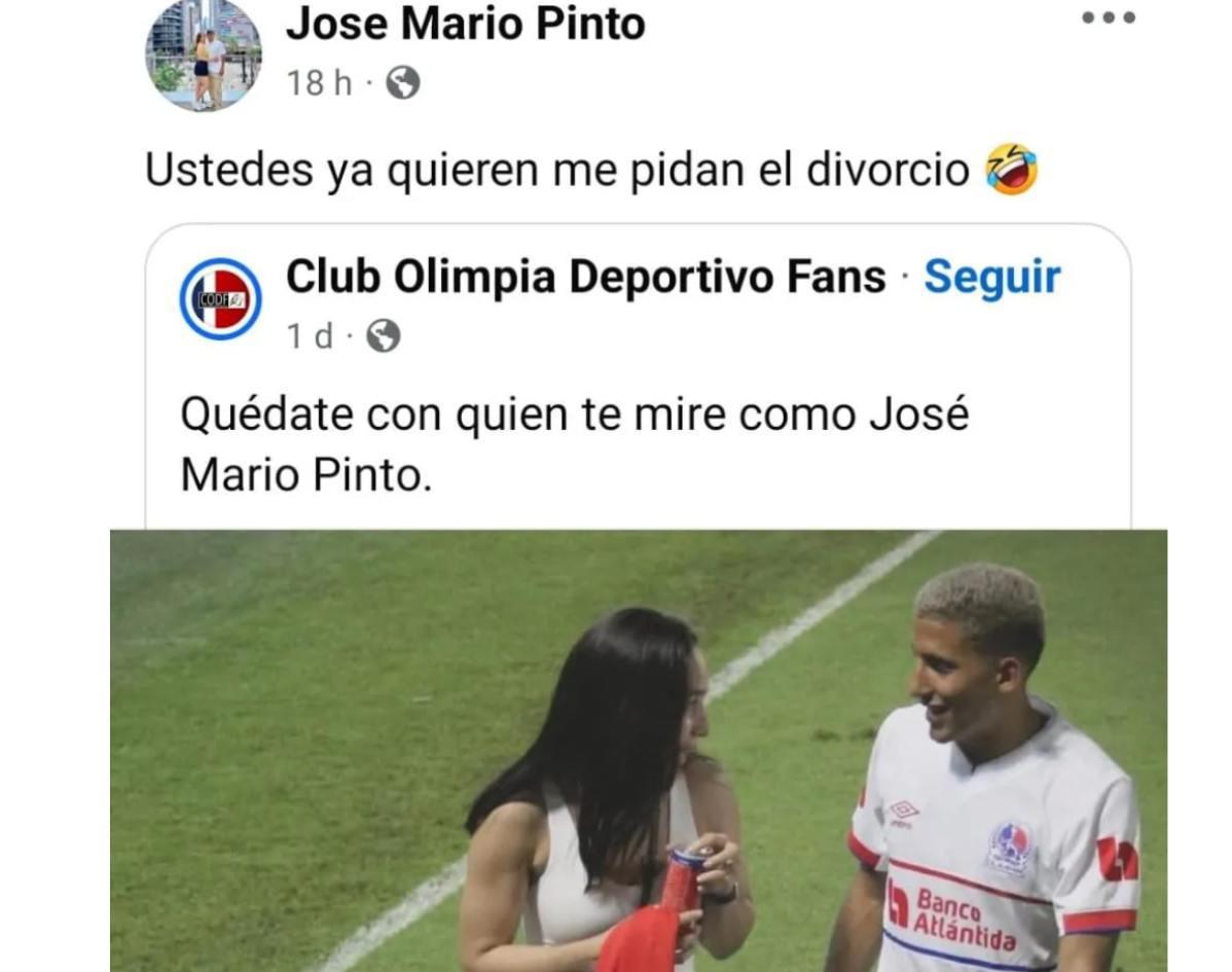 Comprometen a José Mario Pinto con curiosa foto y esta fue la reacción de su esposa: mensaje a Olimpia