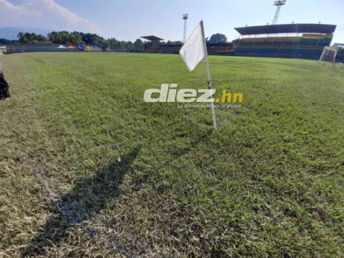 Las imágenes del estadio Humberto Micheletti de El Progreso tras el devastador paso de Eta