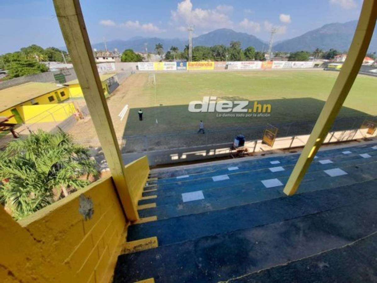 Las imágenes del estadio Humberto Micheletti de El Progreso tras el devastador paso de Eta