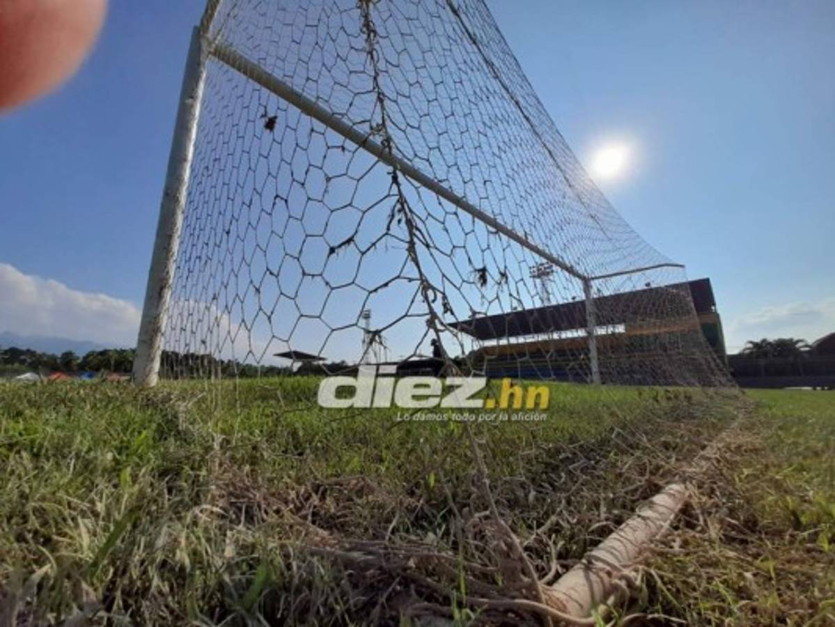 Las imágenes del estadio Humberto Micheletti de El Progreso tras el devastador paso de Eta