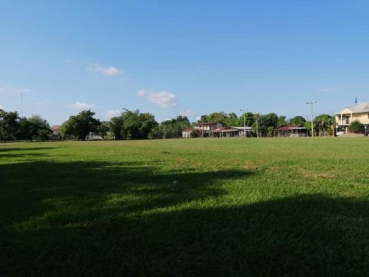 Así lucen las canchas de fútbol de los ex campos bananeros de El Progreso, Yoro