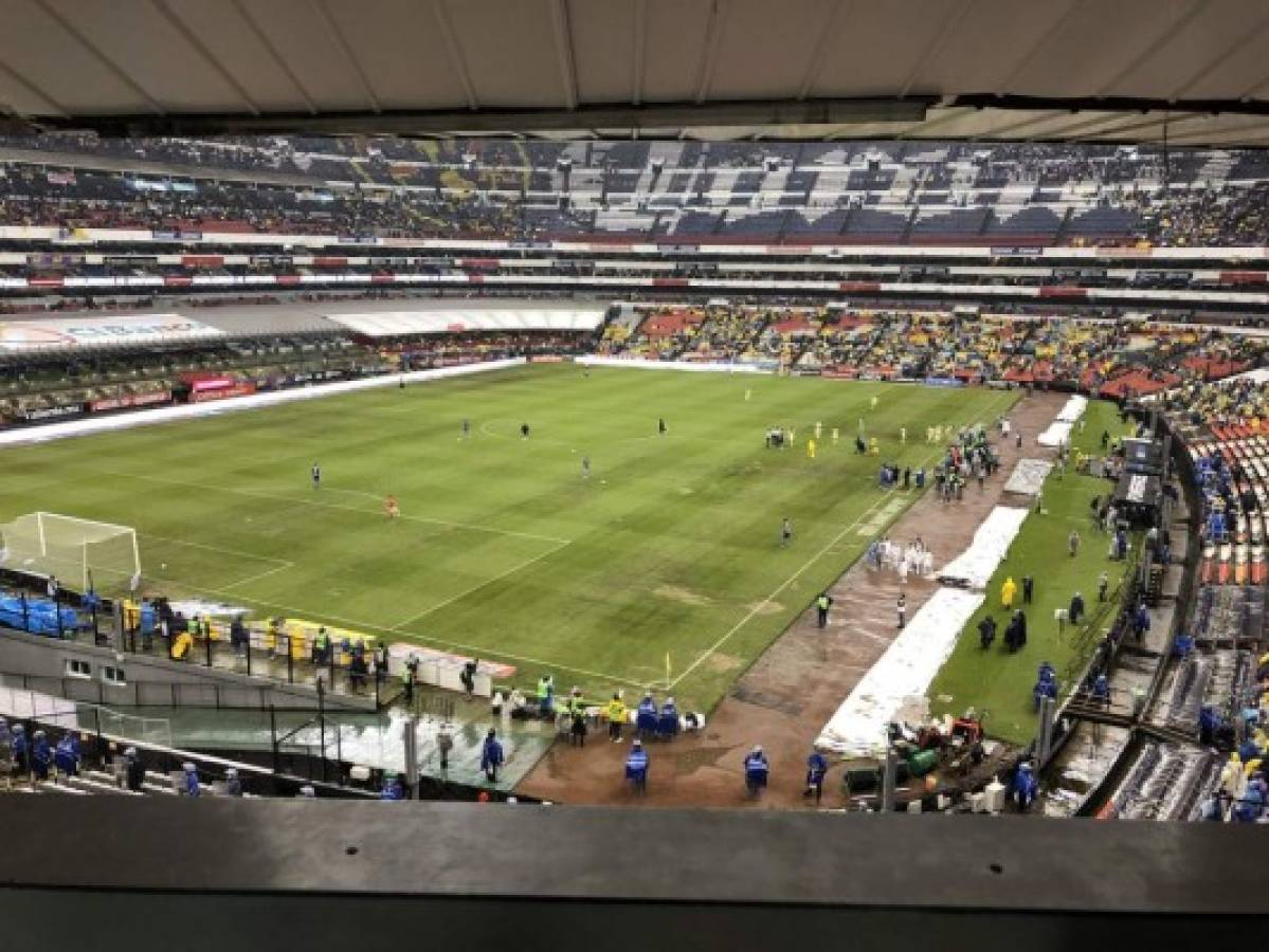 EN FOTOS: Así de pésima luce la cancha del estadio Azteca