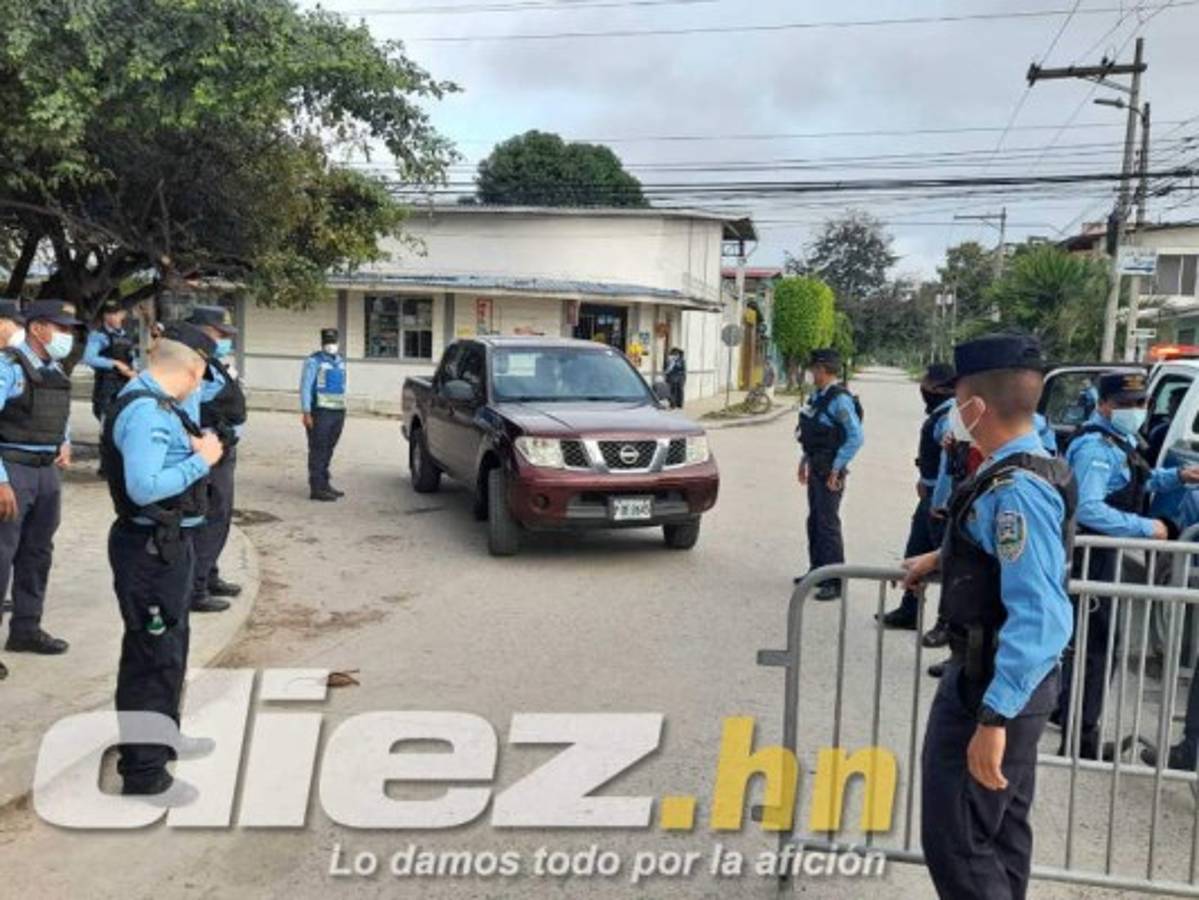 En fotos: Policía Nacional blinda el estadio Yankel Rosenthal horas antes del Marathón-Olimpia