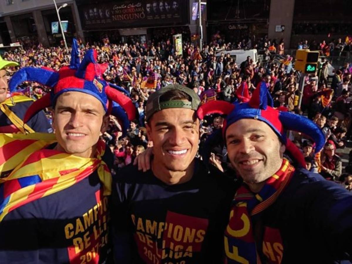 FOTOS: La gran celebración del FC Barcelona por el doblete en España