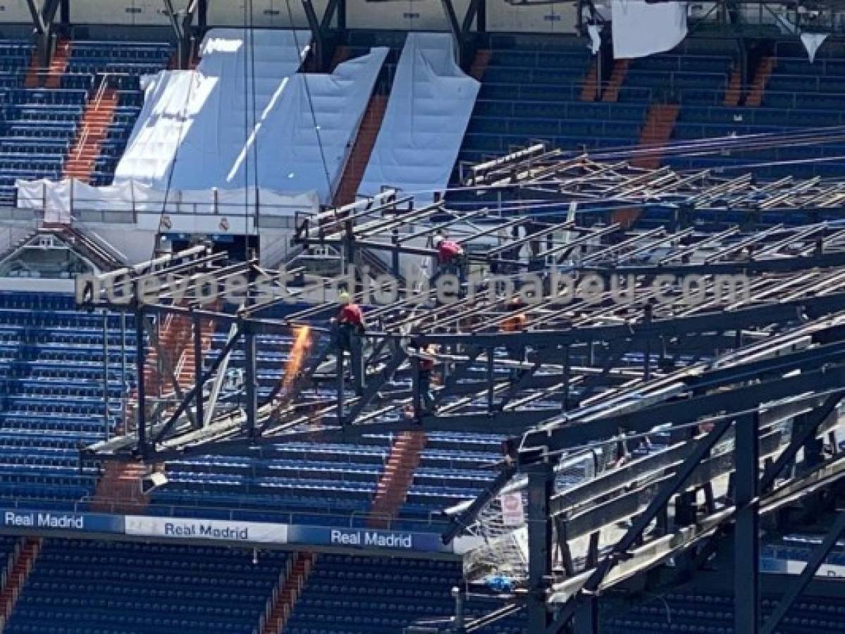 Como nunca lo habías visto: Así luce el Santiago Bernabéu sin césped durante la remodelación