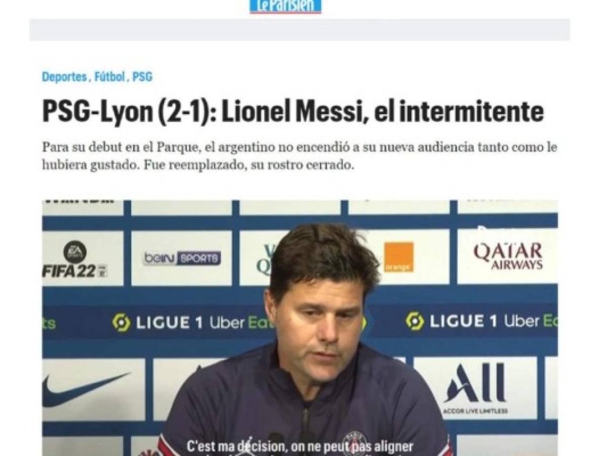 En Francia son crueles con Messi: lo bautizan de 'intermitente' y critican su rendimiento; no se olvidan del gesto a Pochettino  