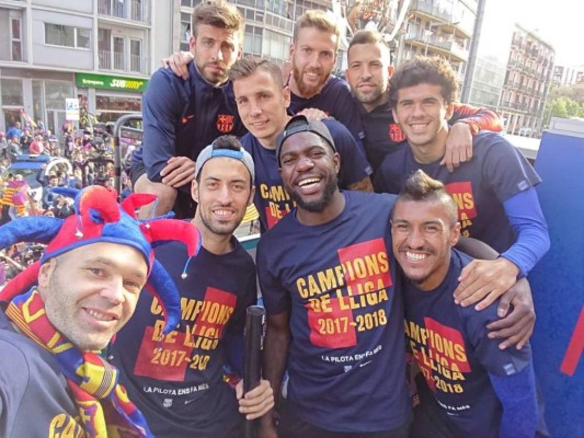 FOTOS: La gran celebración del FC Barcelona por el doblete en España