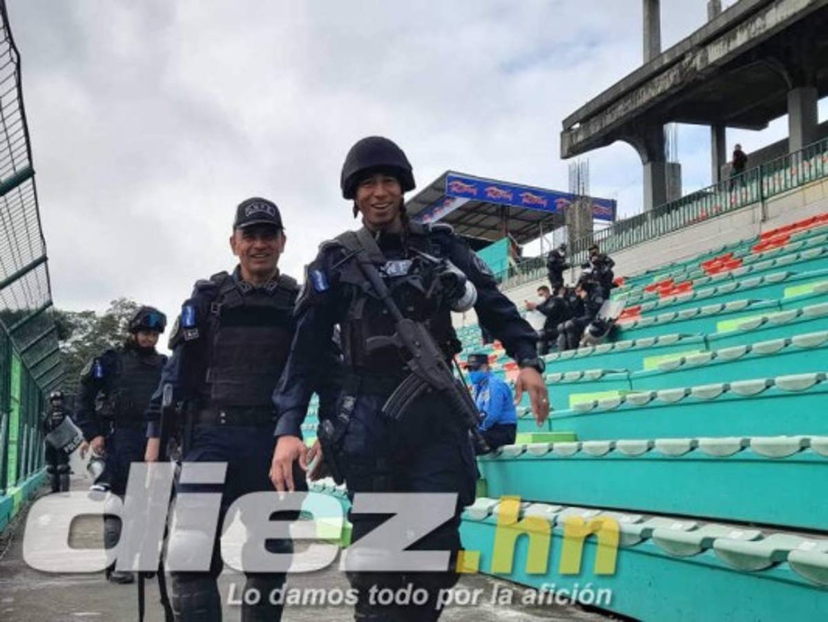 En fotos: Policía Nacional blinda el estadio Yankel Rosenthal horas antes del Marathón-Olimpia