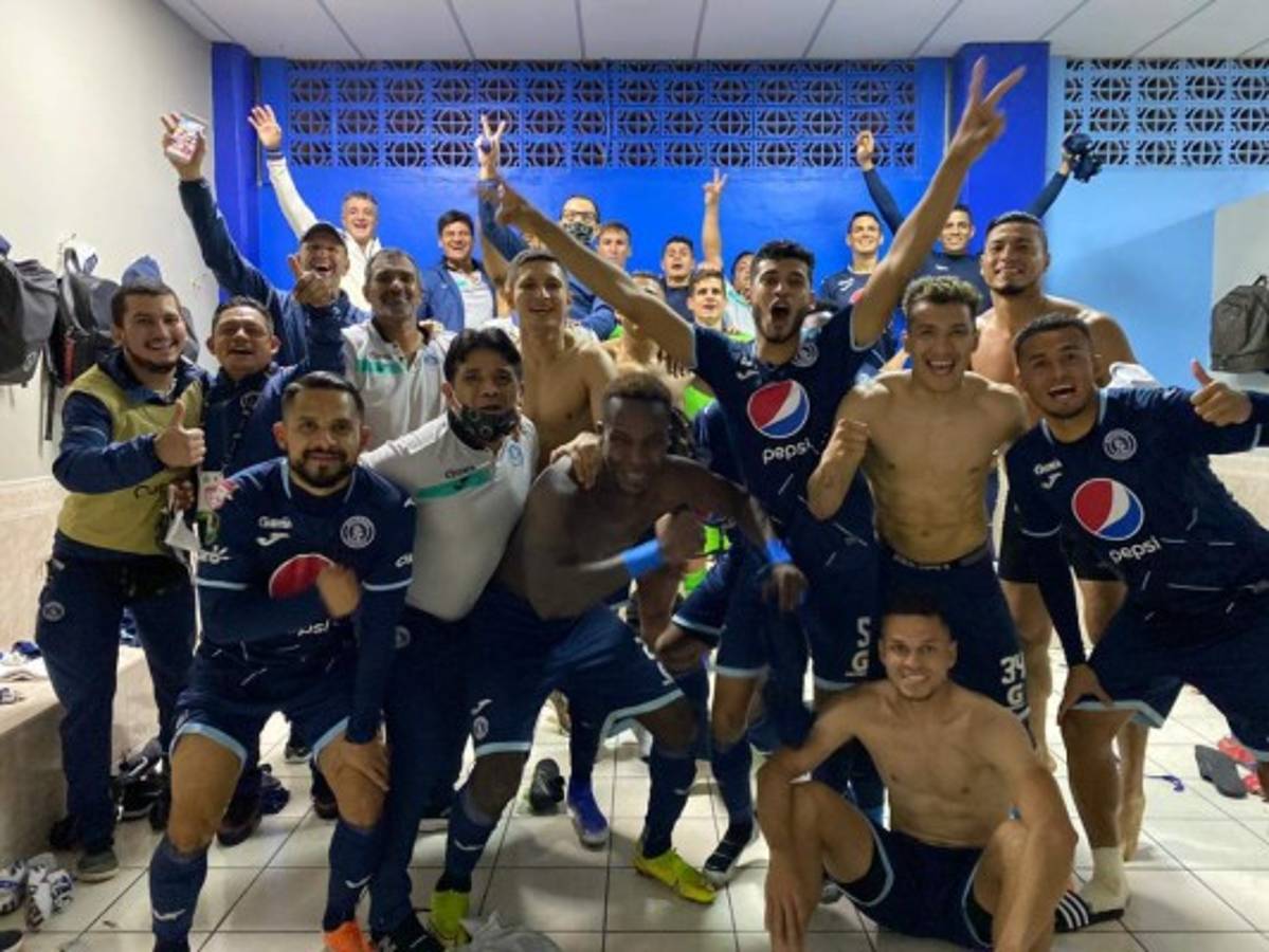El grito de Rougier y la euforia azul: Así celebró Motagua su clasificación en Liga Concacaf