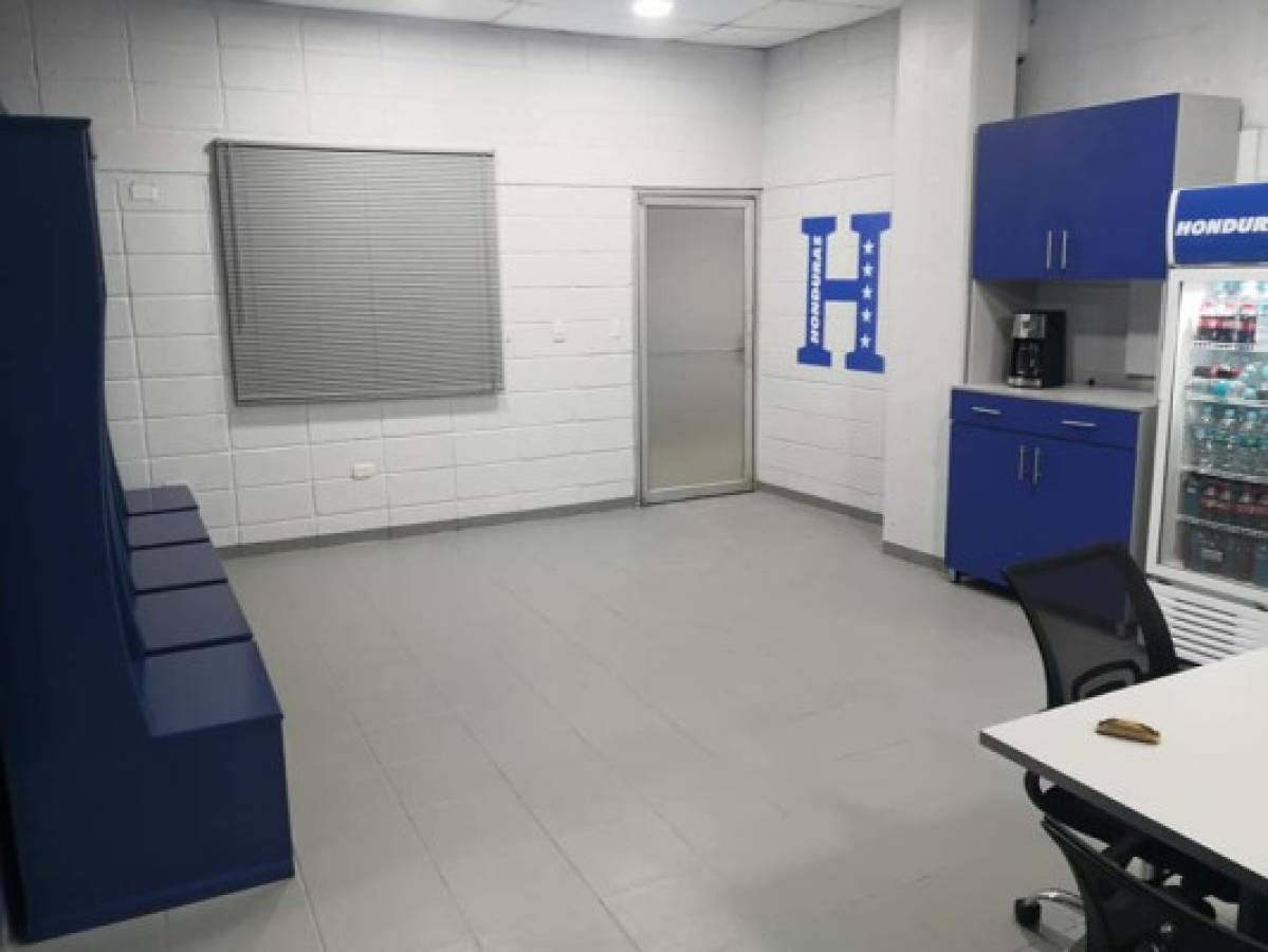 El lindo camerino que estrenará Honduras en el Olímpico; con cocina y sala de juntas