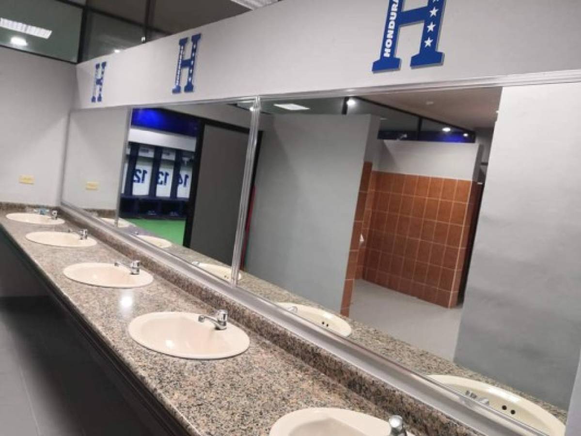 El lindo camerino que estrenará Honduras en el Olímpico; con cocina y sala de juntas