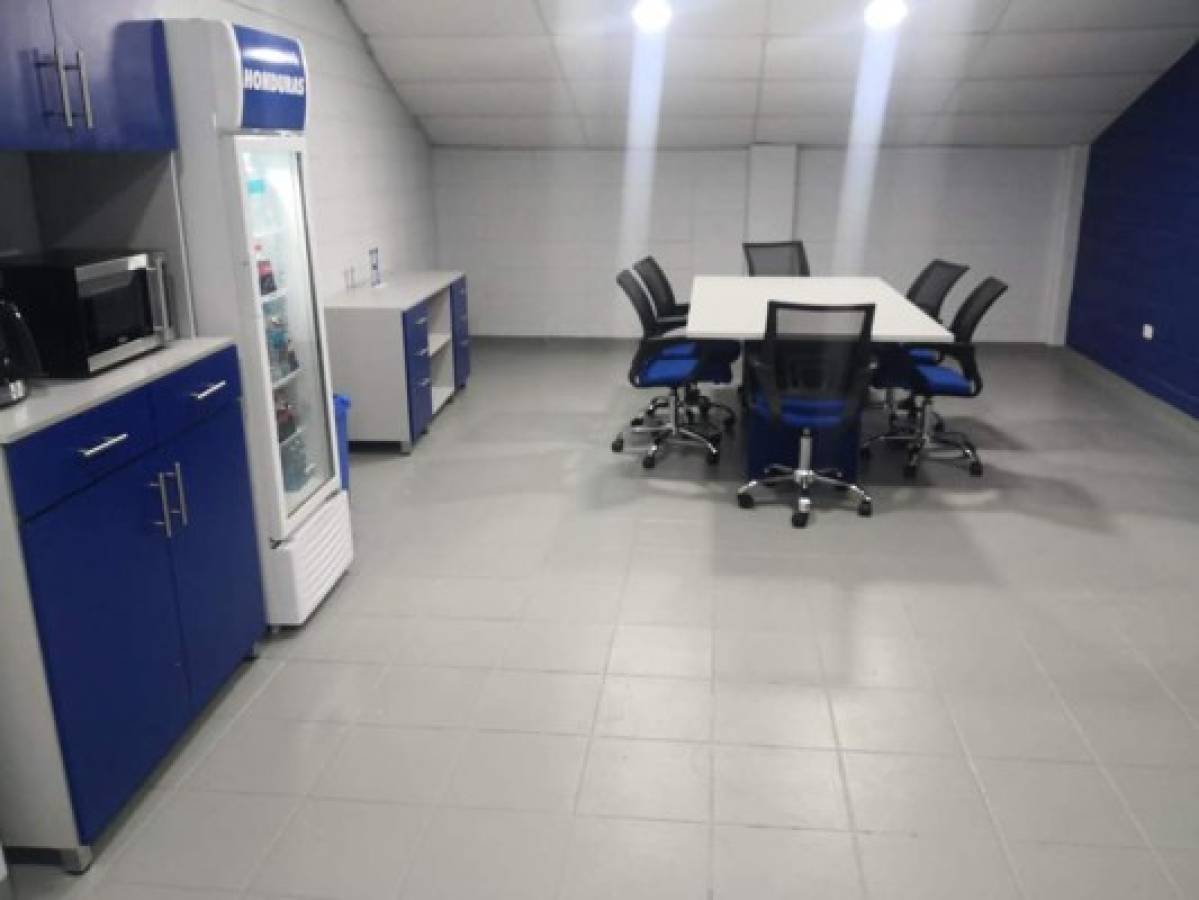 El lindo camerino que estrenará Honduras en el Olímpico; con cocina y sala de juntas