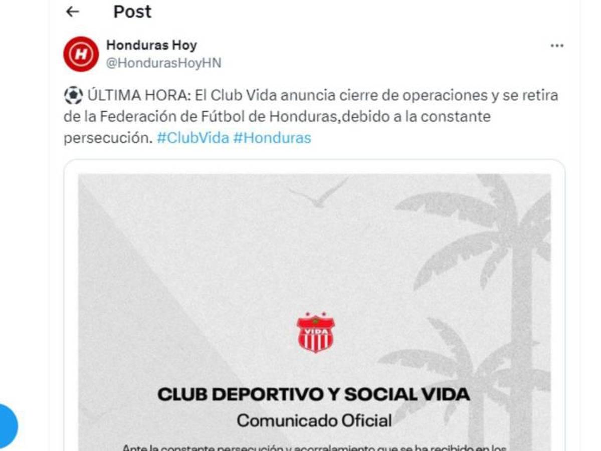 Conmoción por desaparición del CDS Vida: la prensa deportiva de Honduras señala al culpable y lo que pasará