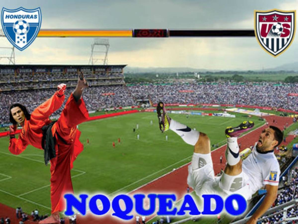 Fotomontajes dedicado al juego entre Honduras y Estados Unidos.