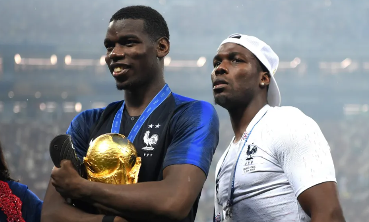 Paul Pogba y Mathias cuando Francia se coronó campeon del mundo en 2018.