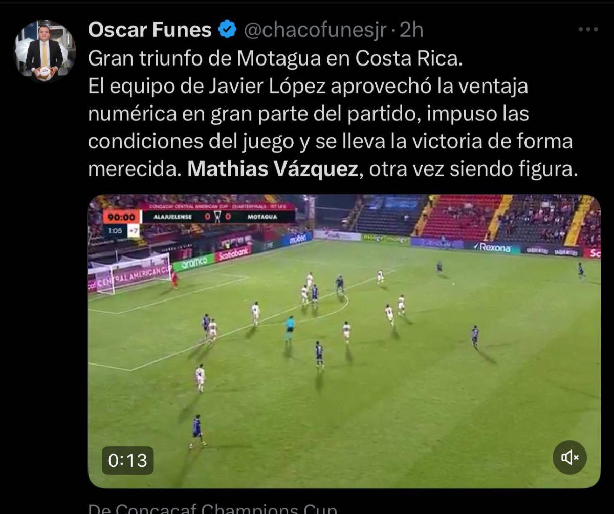 No jugaba porque era hijo del DT: la prensa se rinde ante Mathías Vázquez tras el triunfo de Motagua frenta Alajuelense