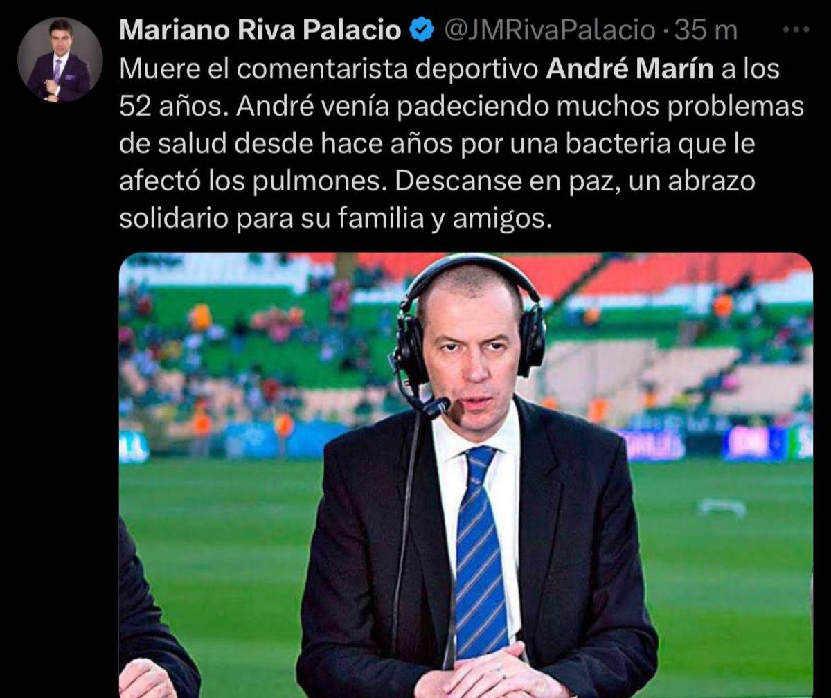 “Querido amigo...”: el último post de André Marín, mensaje de Faitelson y la despedida de los equipos mexicanos