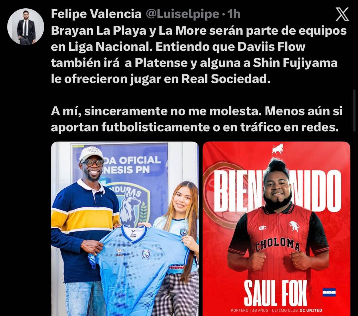 Payasadas: las duras reacciones contra el fichaje de 'La More' al Choloma