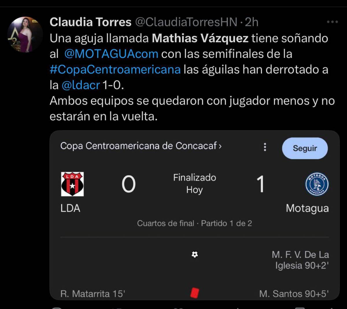 No jugaba porque era hijo del DT: la prensa se rinde ante Mathías Vázquez tras el triunfo de Motagua frenta Alajuelense