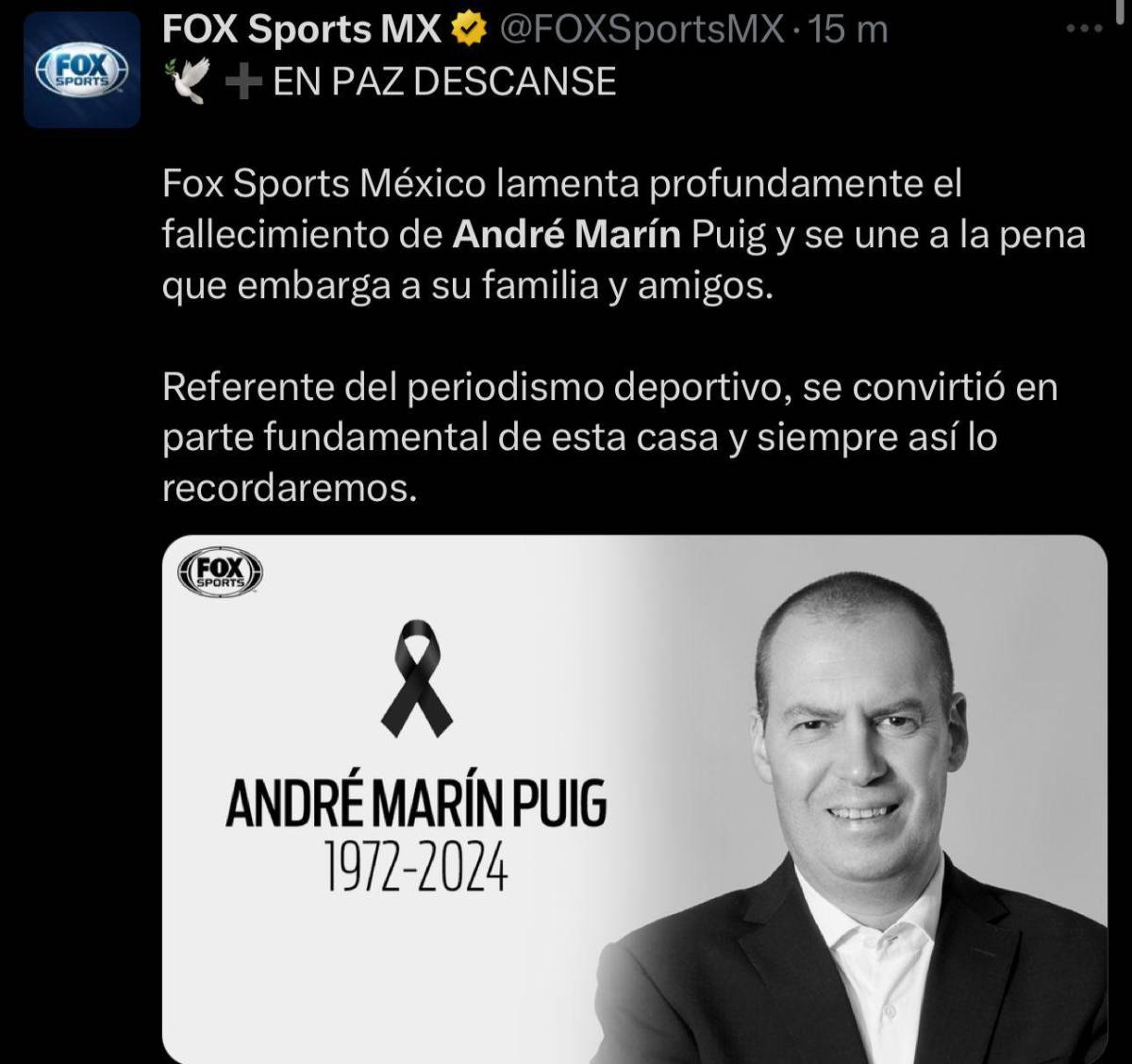 “Querido amigo...”: el último post de André Marín, mensaje de Faitelson y la despedida de los equipos mexicanos