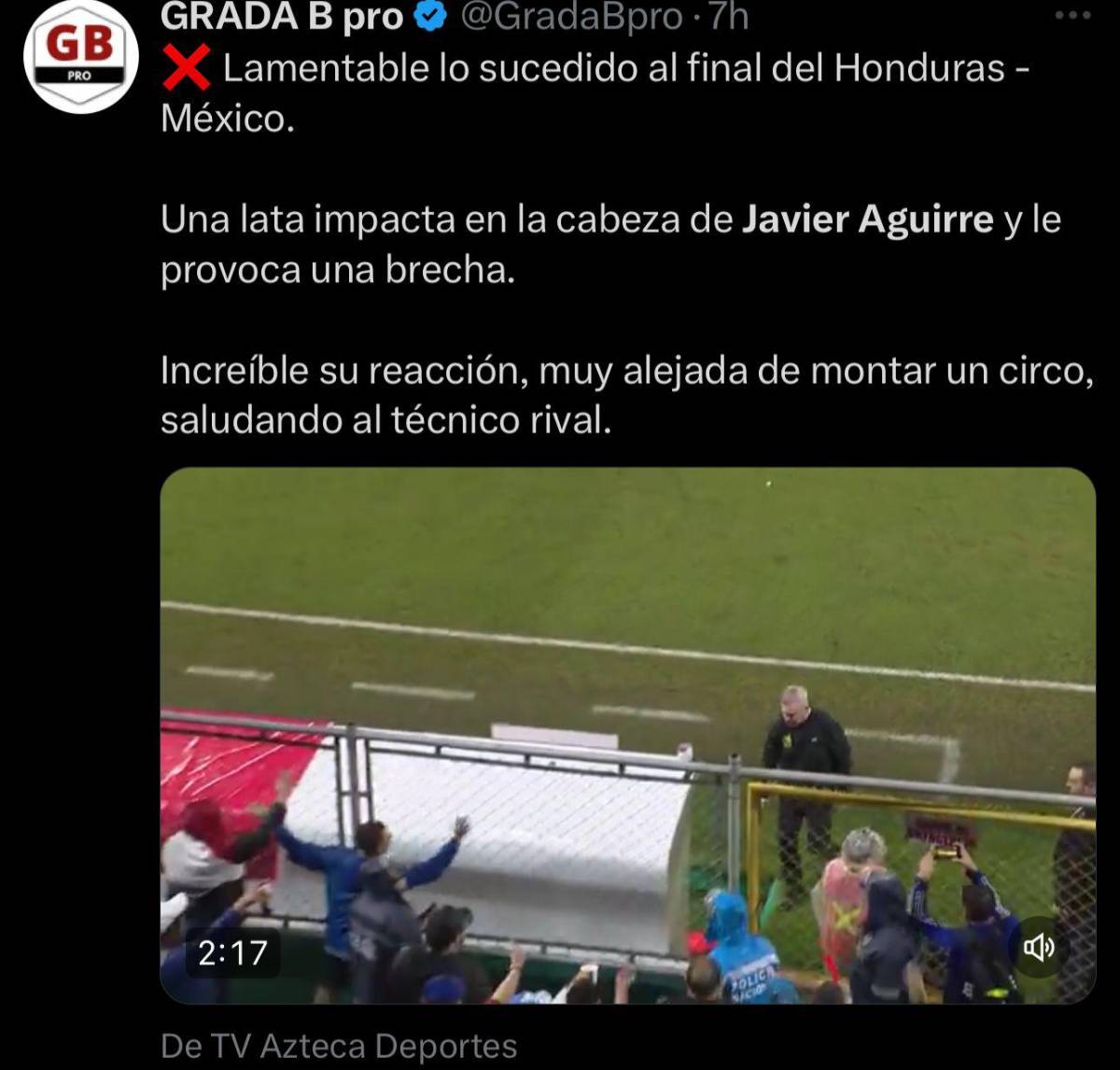 “Acto criminal” “vergonzoso” “aficionado idio**”: la fuerte reacción de la prensa a la agresión de Javier Aguirre
