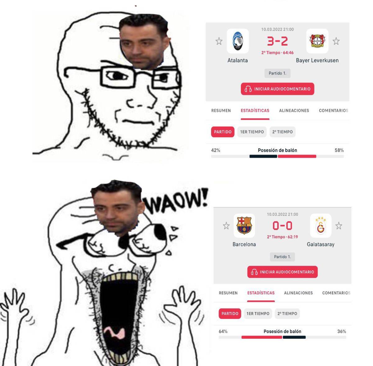 Se ríen de la “xavineta”: Los memes no perdonan al Barcelona tras empatar en la Europa League con Galatasaray