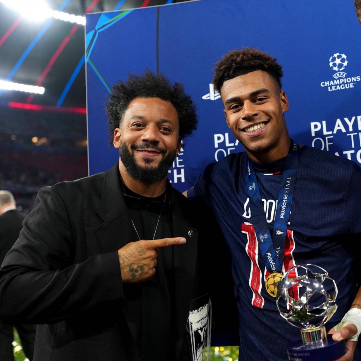 Marcelo le hizo una promesa a Doué tras ganar la Champions... ¡y Neymar la cumple después!