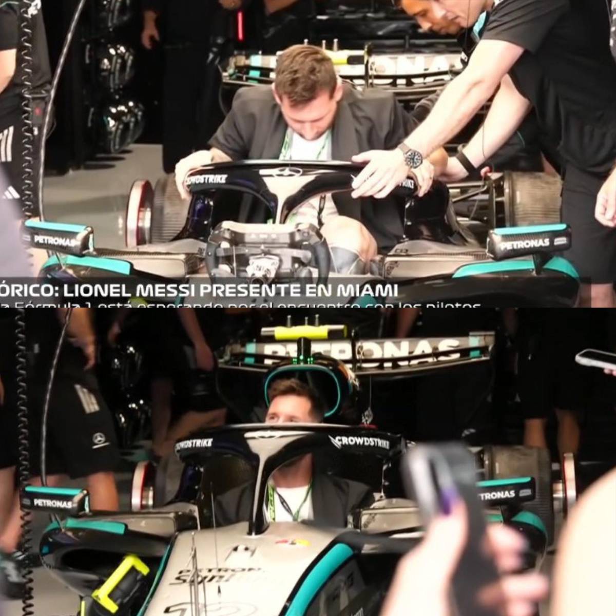 Messi asistió por primera vez al GP de la Fórmula 1: así llegó con Antonela al evento en Miami y acaparó todos los lentes
