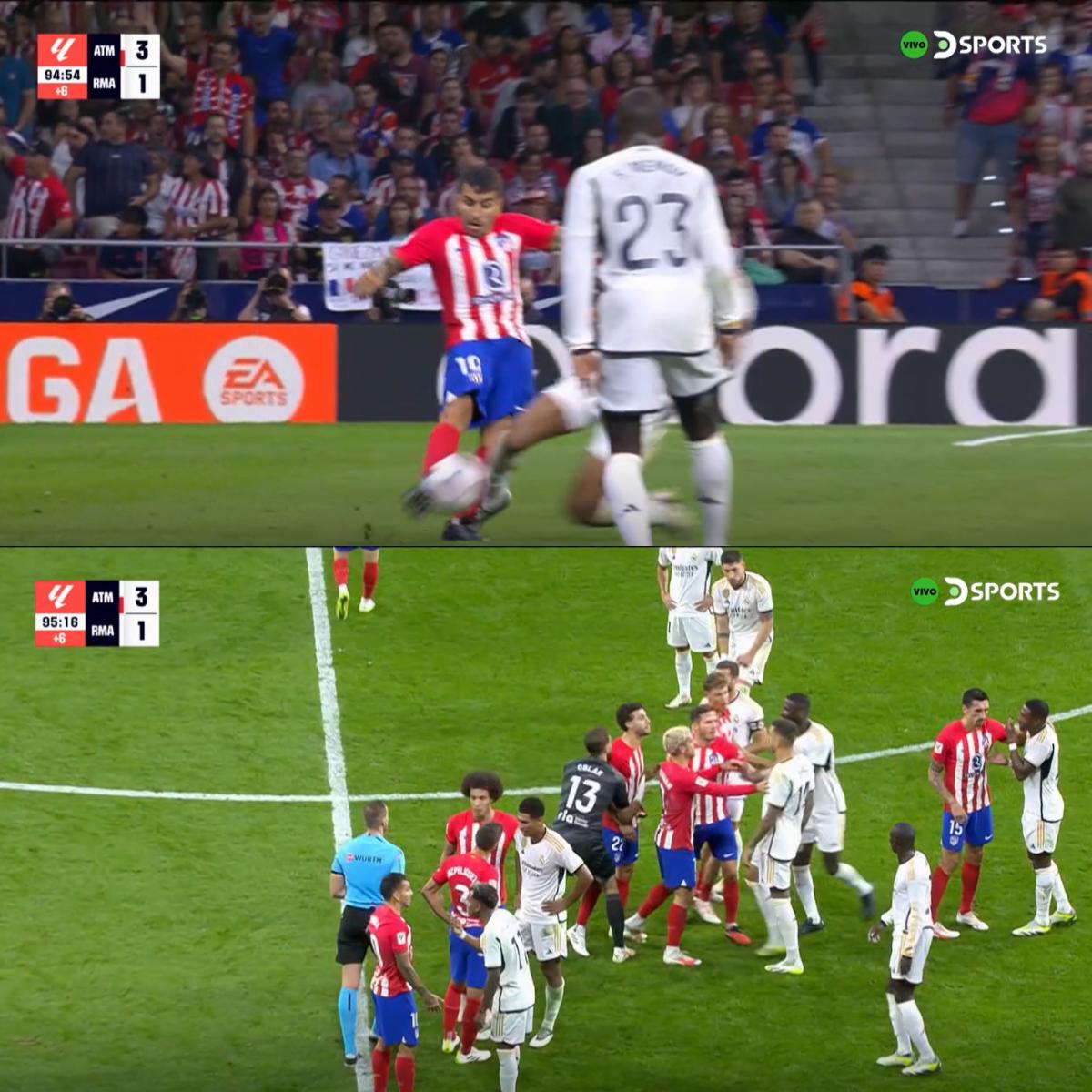 Frustración de Bellingham y Ancelotti; bronca al final y el festejo de Griezmann en el gane del Atlético al Real Madrid