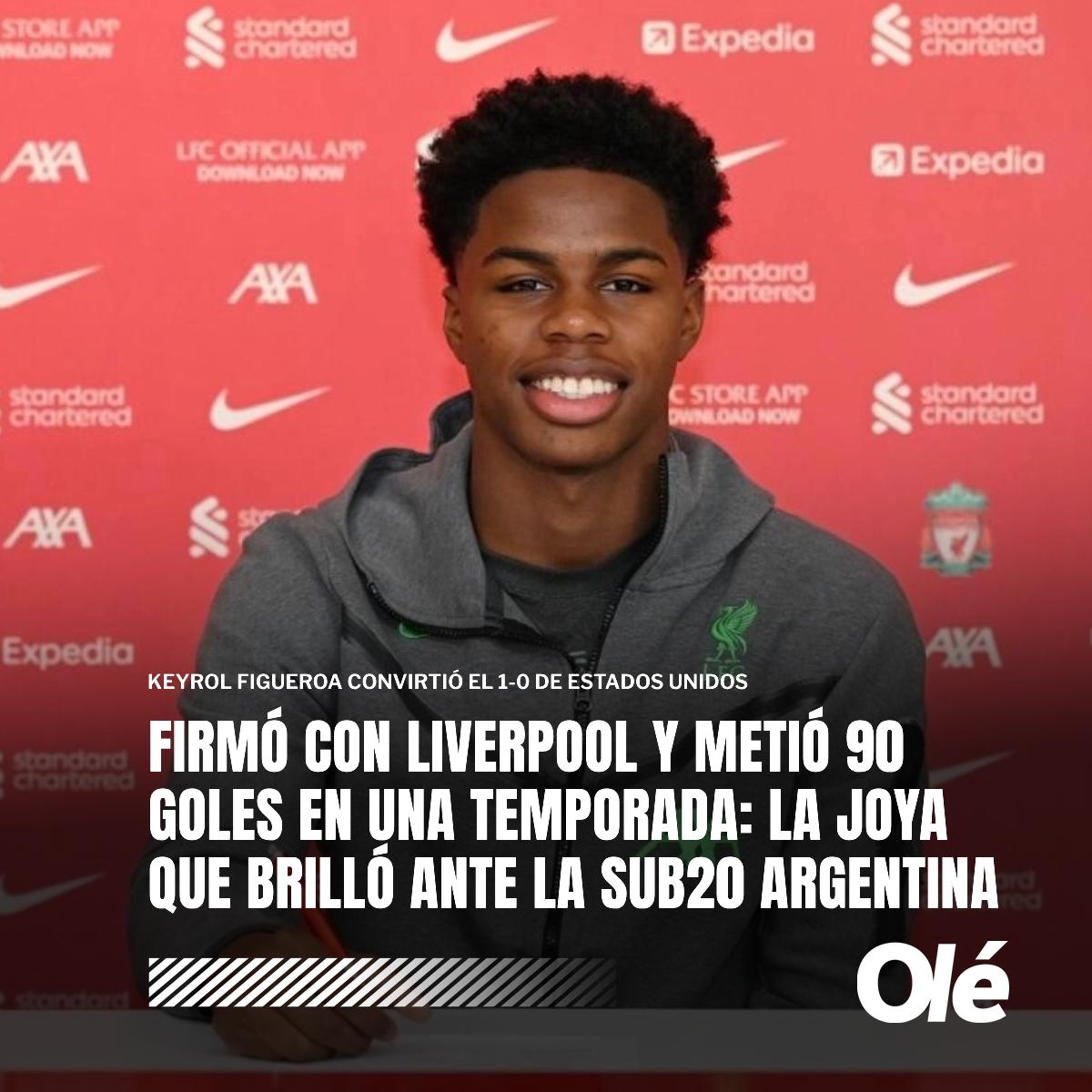 Diario Olé de Argentina se deshizo en elogios con Keyrol Figueroa, la joyita de la Selección de Estados Unidos Sub-17.